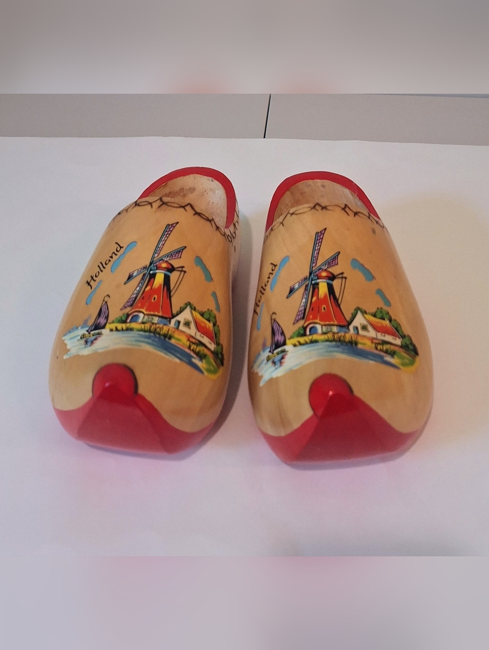 Vintage Decorative Dutch Clogs Wooden Hand Carved & Painted Made In Holland
